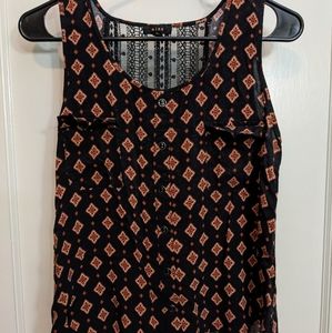 MINE High Low Sleeveless Blouse With Lace Back
